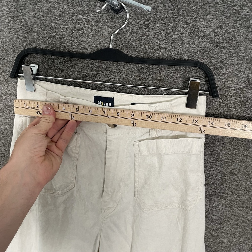 Maeve Anthropologie Pants Womens 26 White The Colette Wide Leg Cropped Linen - Picture 4 of 13